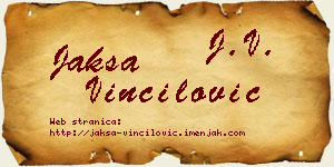 Jakša Vinčilović vizit kartica